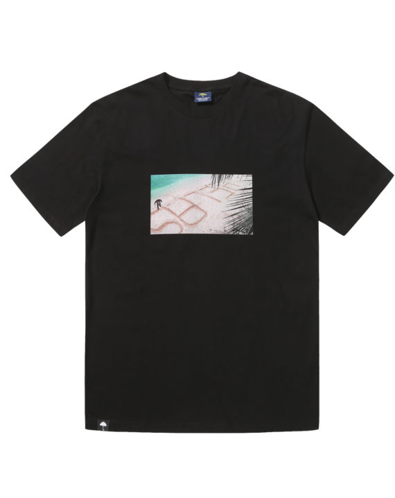 T-shirt Hélas couleur noir en coton avec un imprimé à l'avant